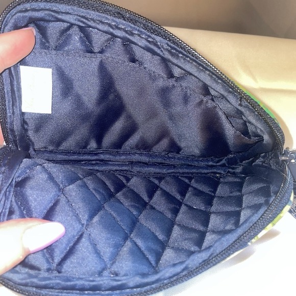 Vera Bradley Blue and Green Floral Paisley Wristlet Wallet Pouch - Picture 7 of 11